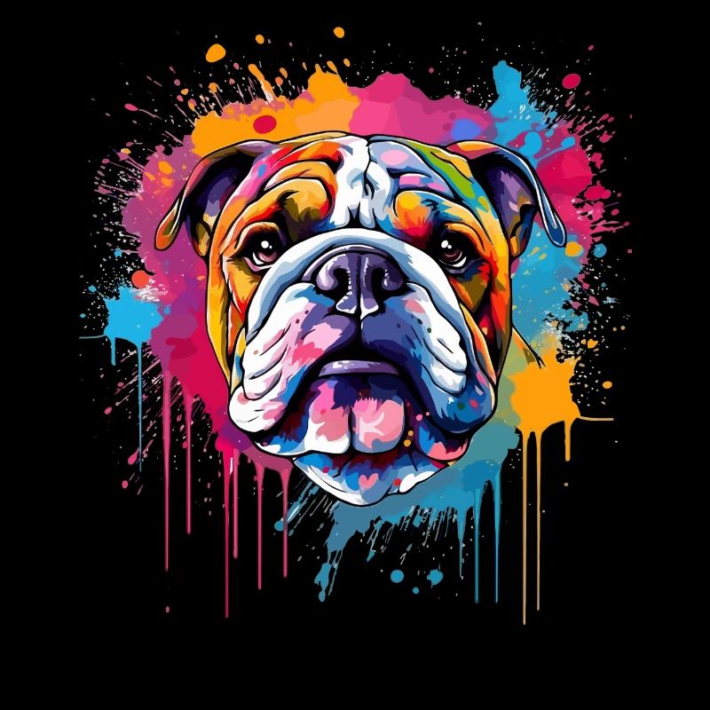 Bunte Hunde-Spritzkunst-Bulldogge