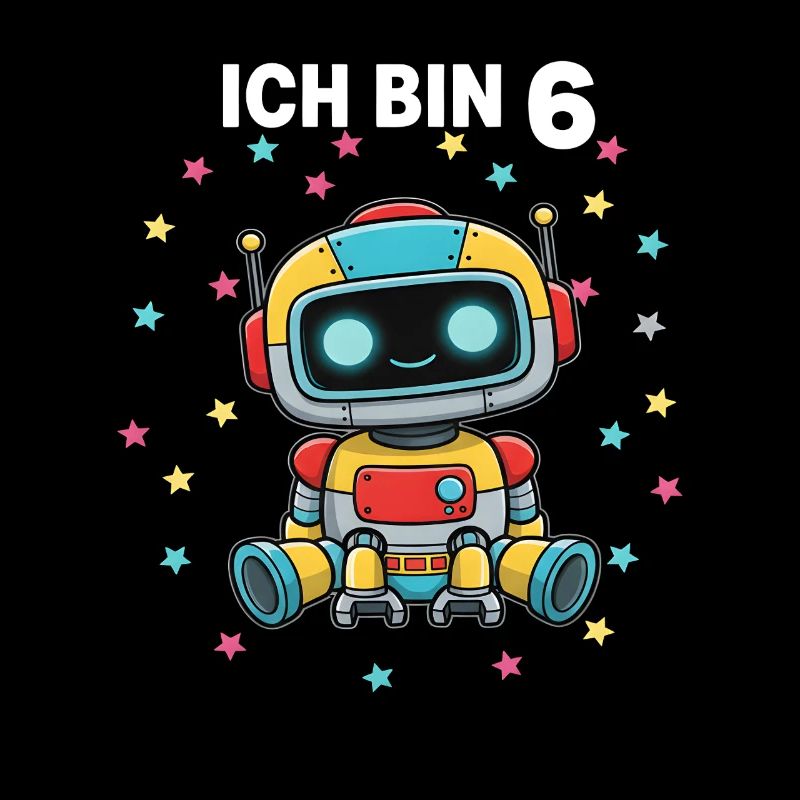 Ich bin 6 - Süßes Roboter zum 6. Geburtstag