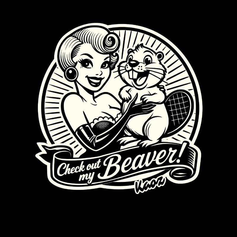 Logo Pin-Up des Beavers Rétro
