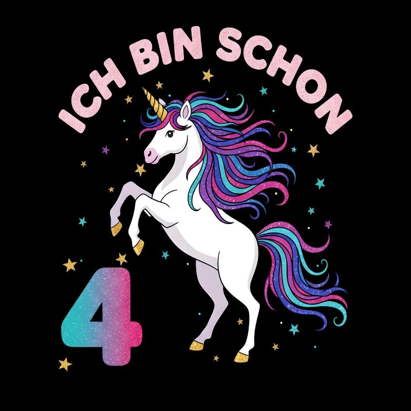 4. Geburtstag Einhorn Mädchen Ich bin schon 4