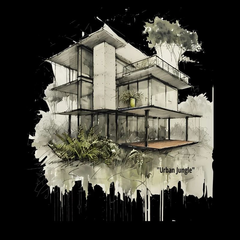 Maison moderne de la jungle urbaine