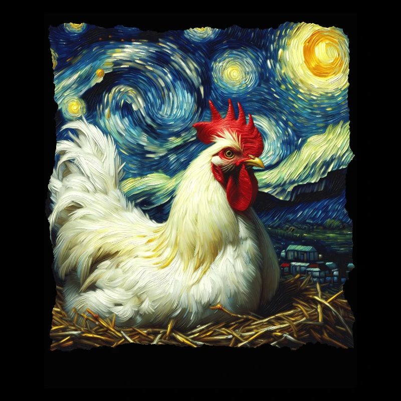 Nuit étoilée des poulets de Leghorn