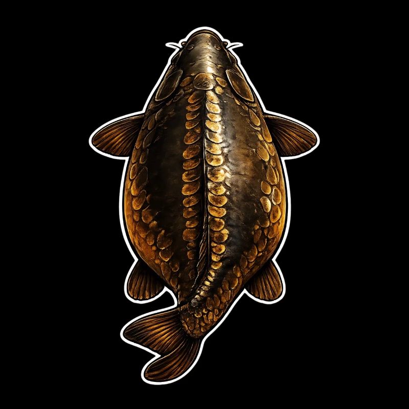 Top View Mirror Carp – Golden Scale Design