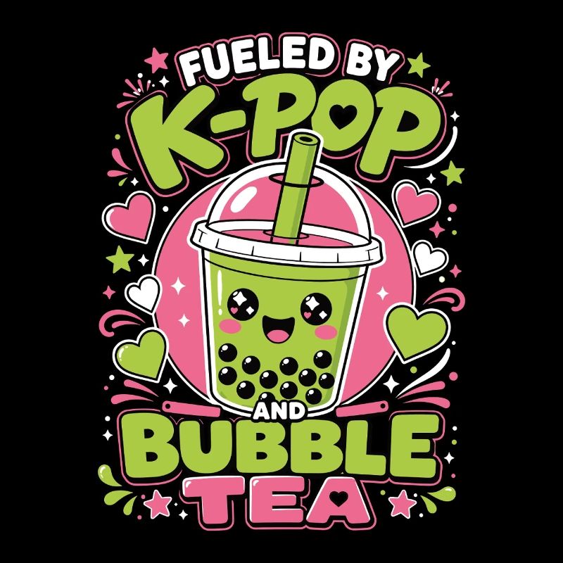 T-shirt K-Pop bubble tea Boba Kawaii