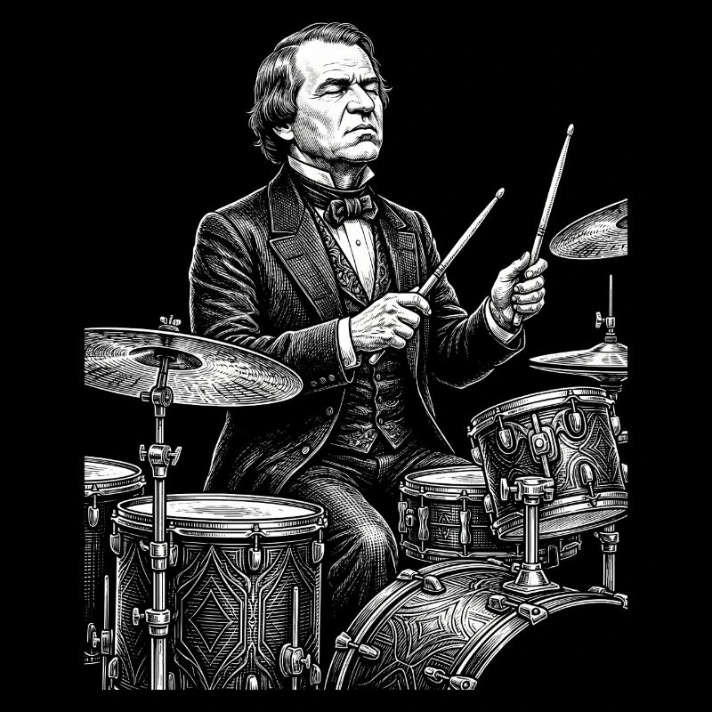 Andrew Johnson plays drums