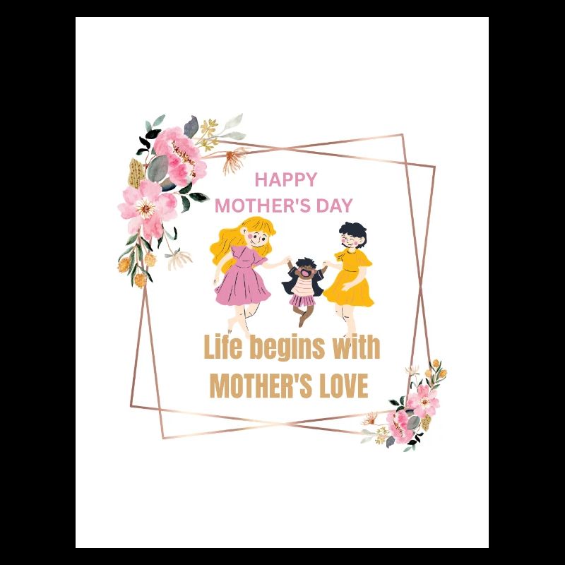 Mother's Love Floral Frame