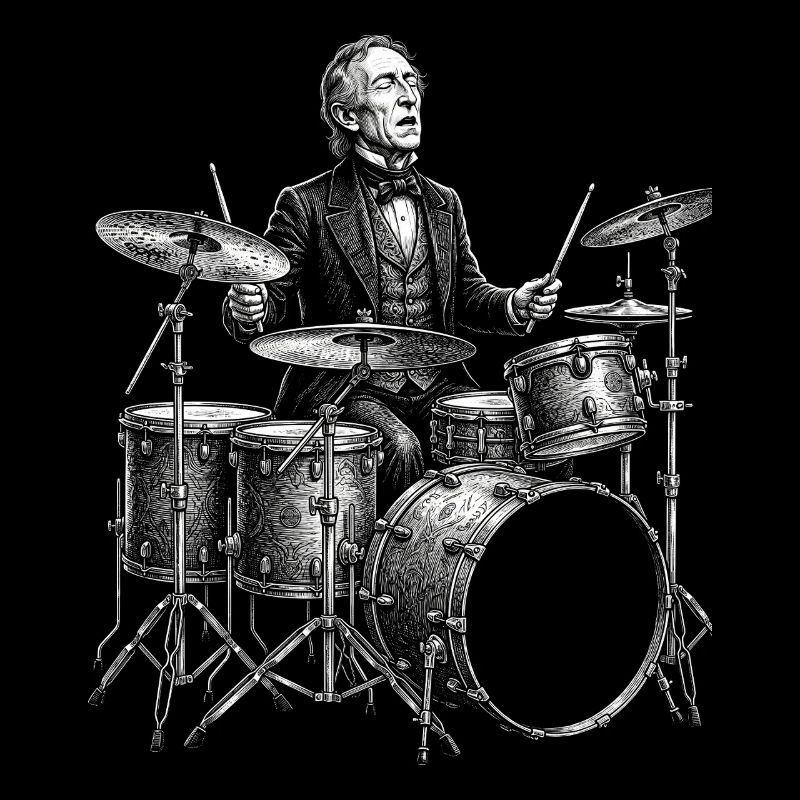 John Tyler joue de la batterie