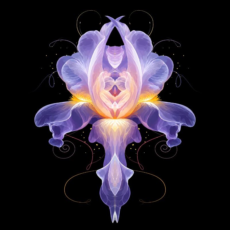 Décor floral lumineux abstrait de la fleur d’iris