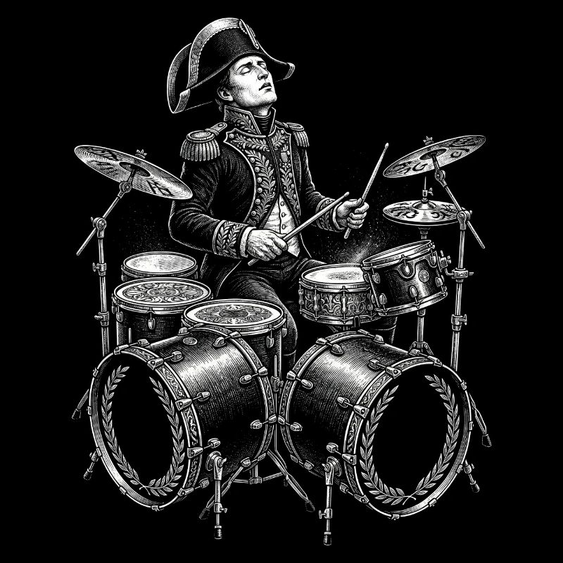 Napoleon plays drums.