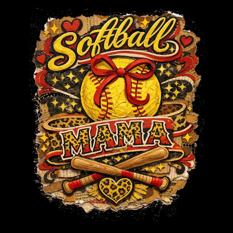 Softball Mama Schleife Leopard Sport Design