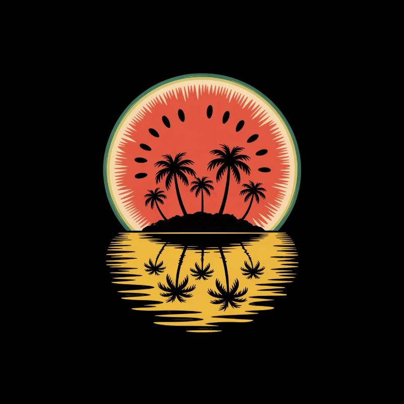 Reflet des palmiers de Sunset Island