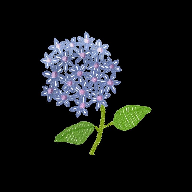 embroidered hydrangea