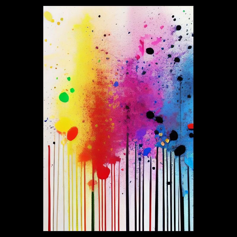 Éclaboussures de peinture et de lignes