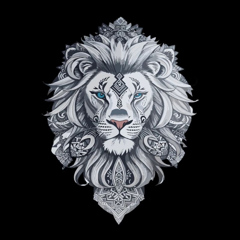 Lion head style Maori tattoo