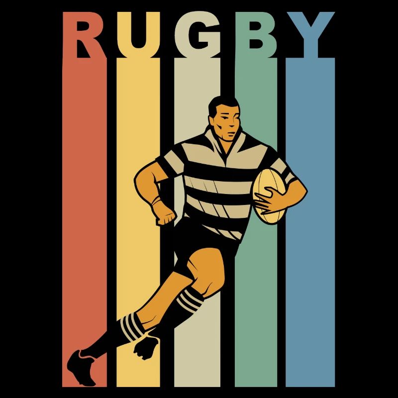 Retro-Rugby-Rugby-Spieler