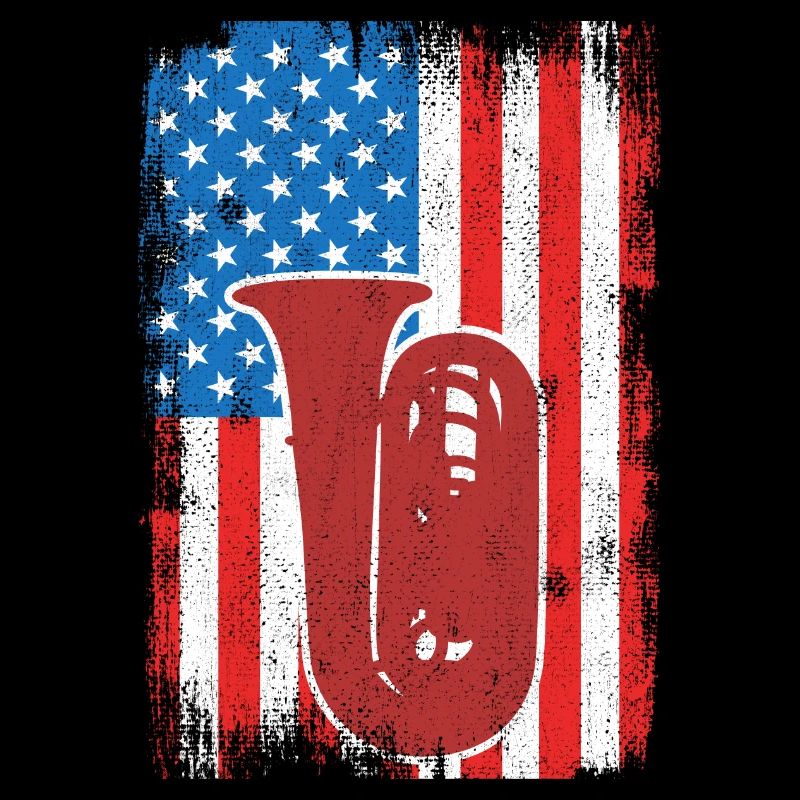 Tubaspieler US Flagge