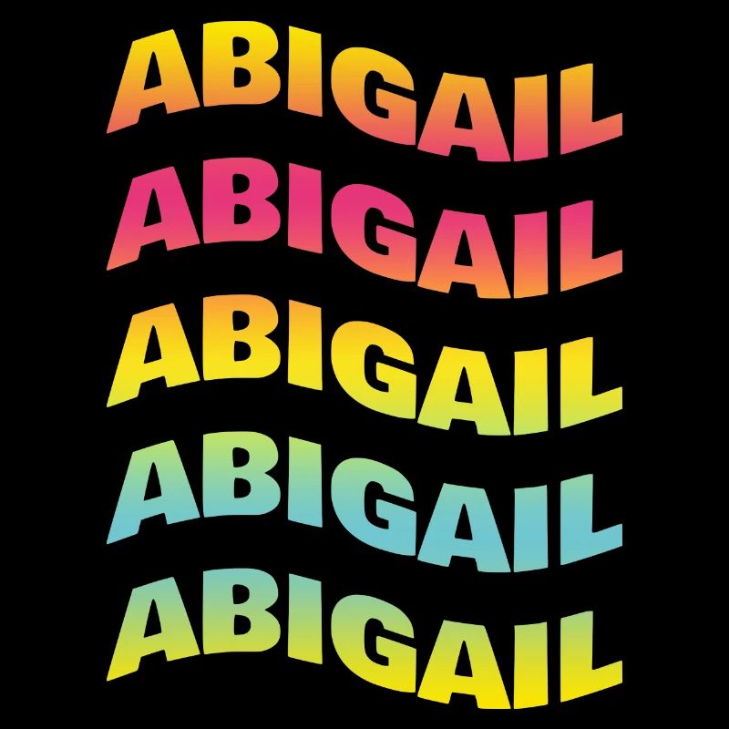 Abigail t-shirt text wave effect wave effect