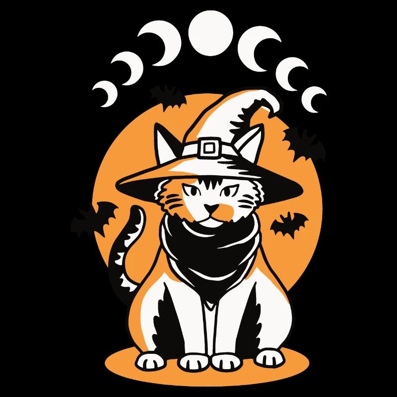 Katze Mondphasen Halloween