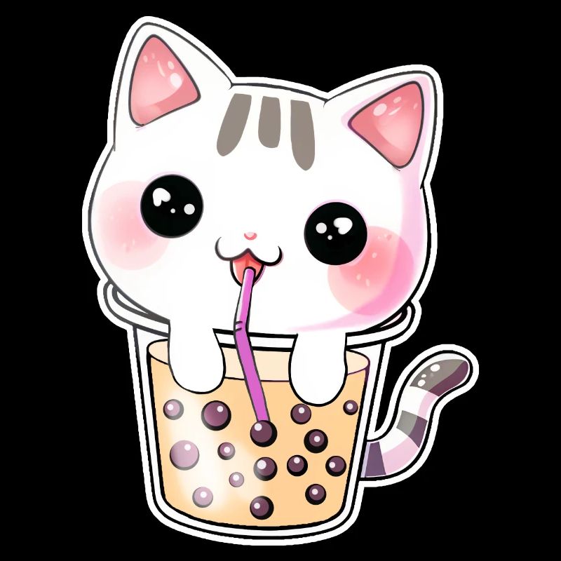 Kawaii Bubble Tea Cat