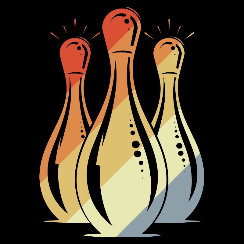 Bowling Grafik Retro Look