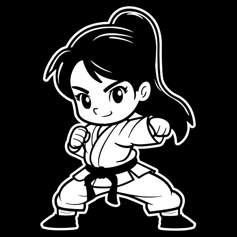 Kleines Karate Mädchen Comic