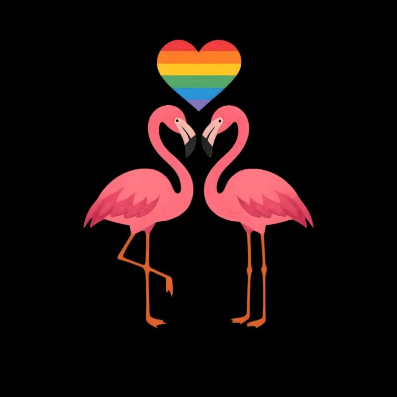 Flamingo Love – Pride Heart Edition