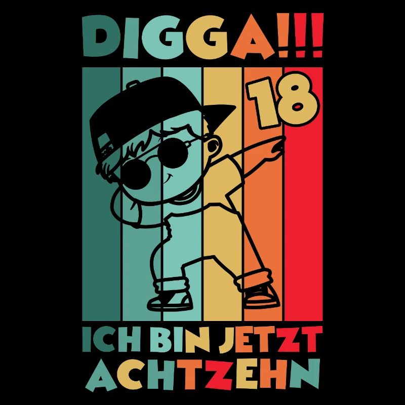 Digga Ich Bin 18 Jahre 18 Geburtstag Dabbing Junge