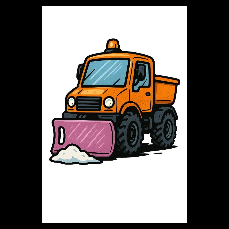 Small snow plough on construction site motif