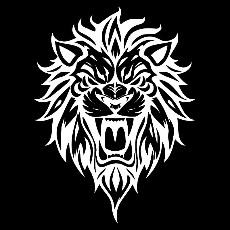 Powerful lion head silhouette