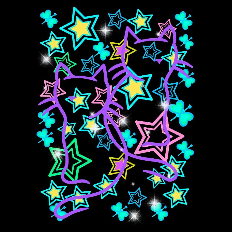 retro Katzen Kinder 60er Mädchen 