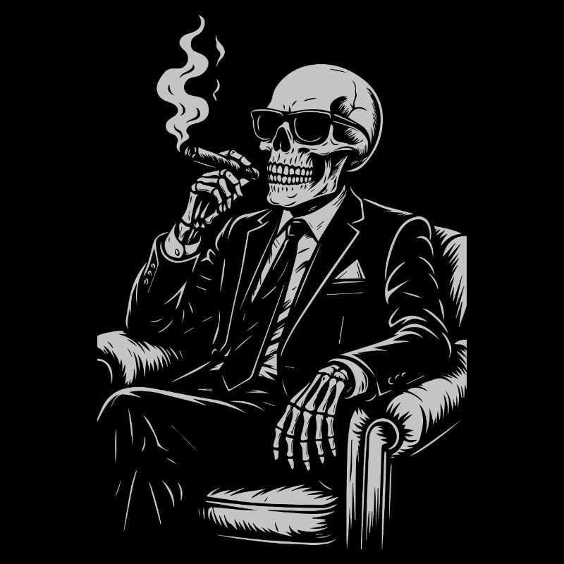 Noir Skelett im Smoking-Anzug
