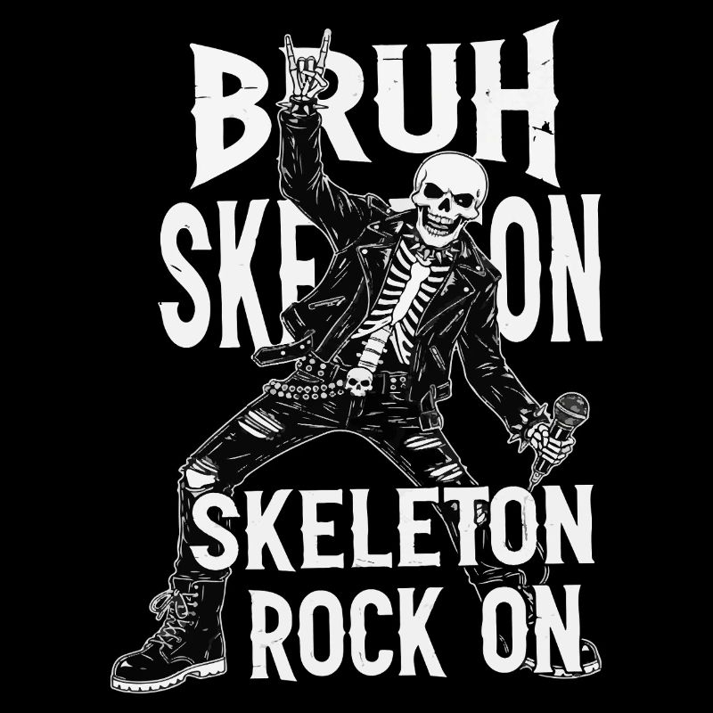 Skeleton Rock Leather Punk