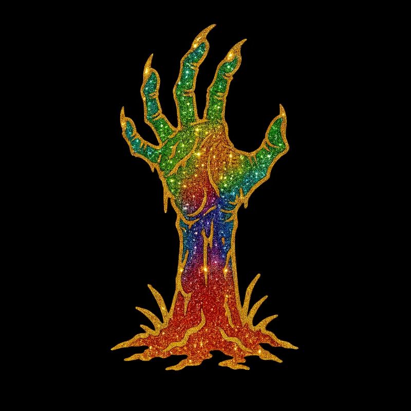 Regenbogen-Glitzerhand Erwachen