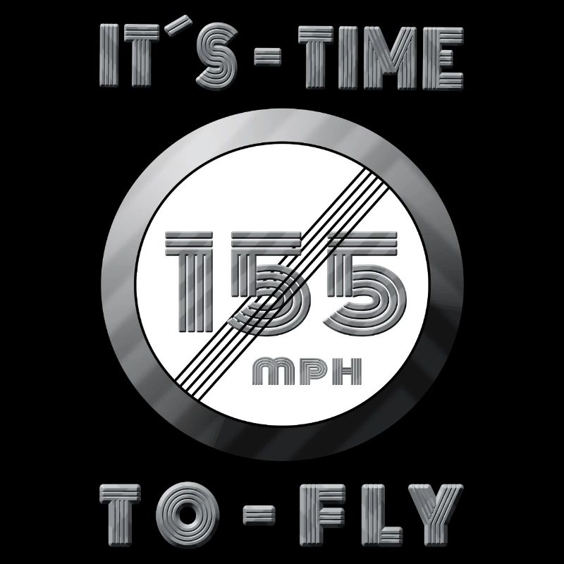 Zeit läuft 155 mph Retro Design