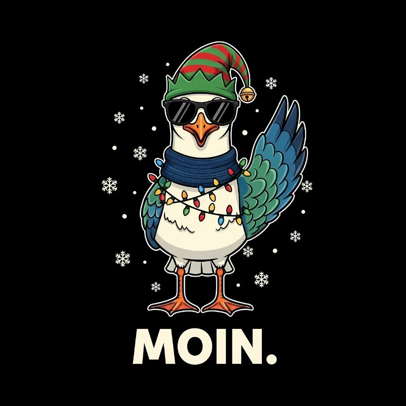 Möwe Weihnachtsmann Lichterkette Weihnachten 