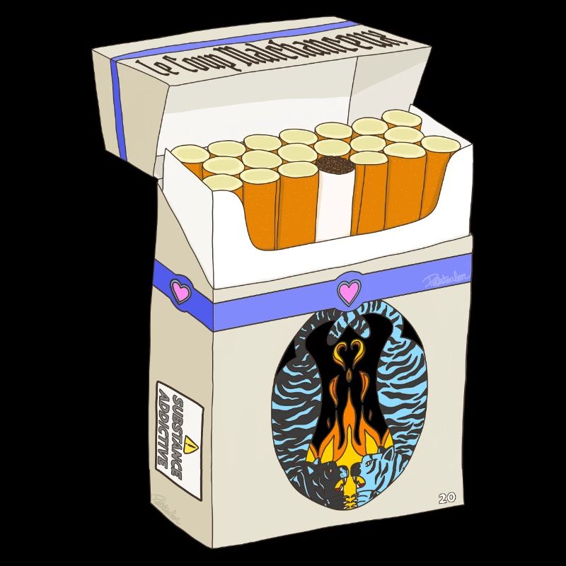 Heart Flaming Cigarette Box