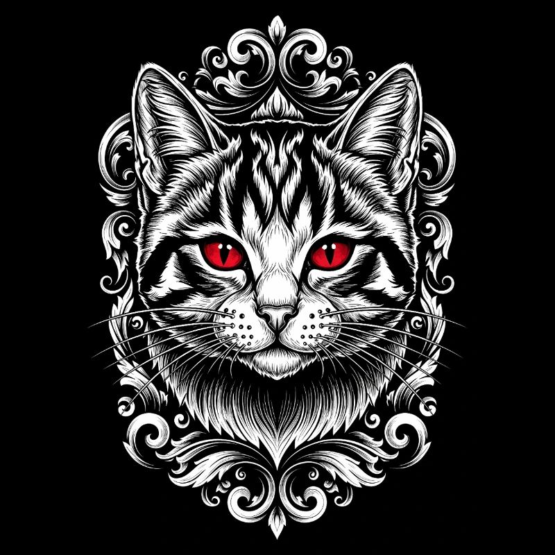 Gothic Katze mit lila Augen - Süßes Kätzchen