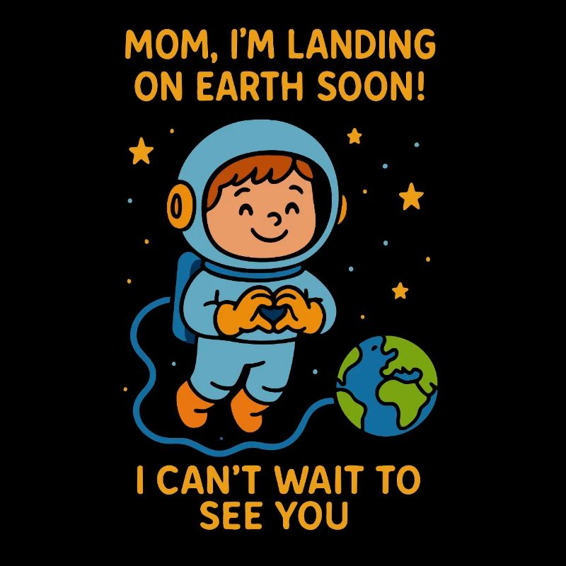 Maman, je vais bientôt atterrir, bébé garçon, espace, grossesse