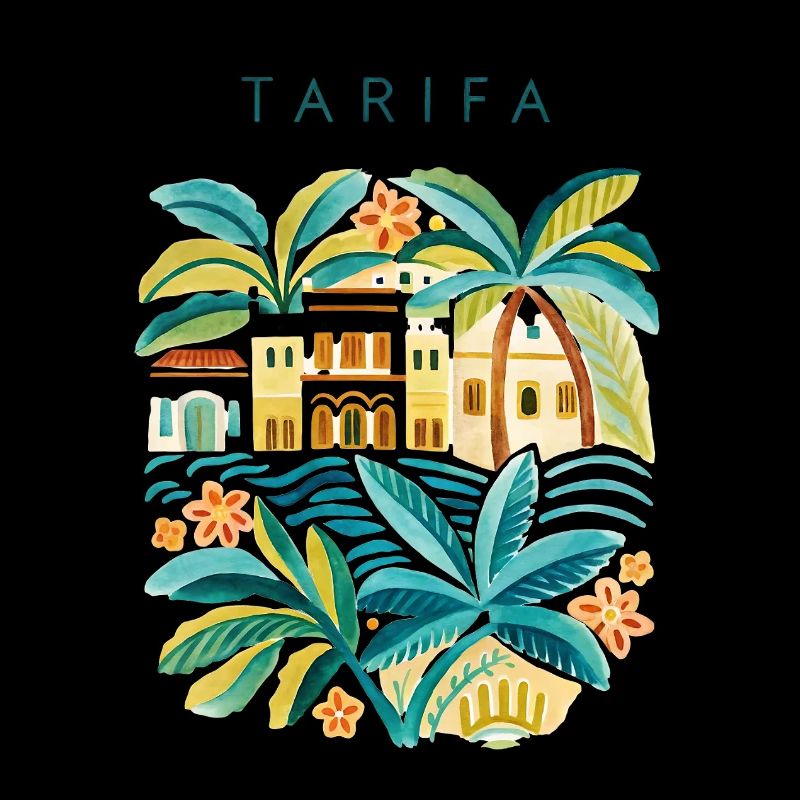 Tarifa Palmenküste und bunte Häuser