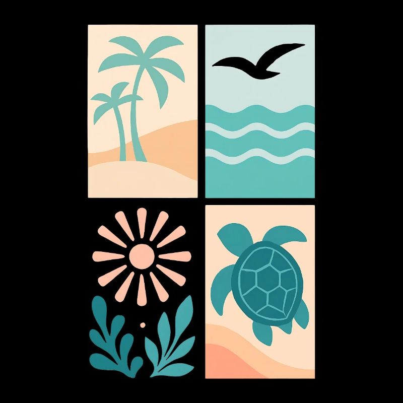 Tropical Coastal Four-Frame Series