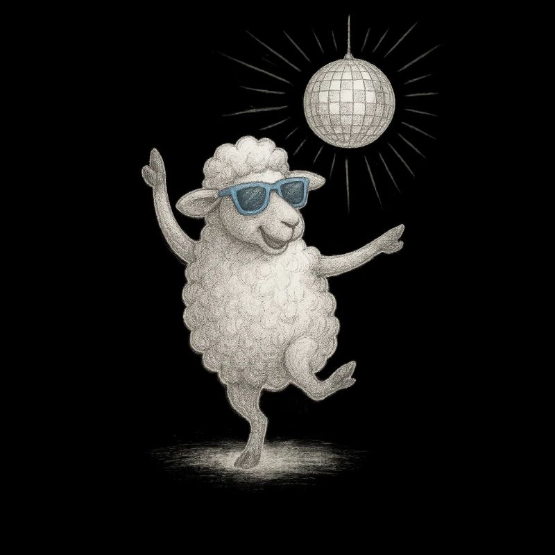 Mouton disco avec des lunettes de soleil