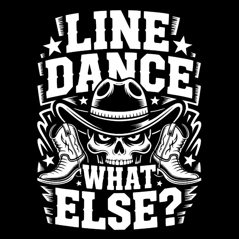 Line Dance Skull Cowboy Logo