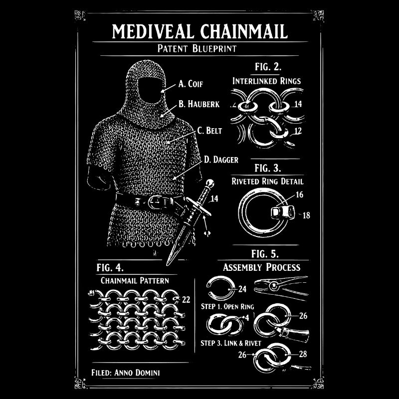 Medieval Chainmail Patent Blueprint