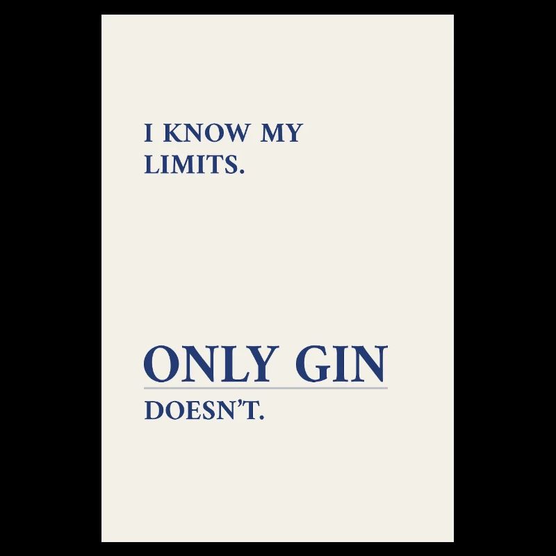 Gin n’a pas de limites – affiche à la typographie minimale