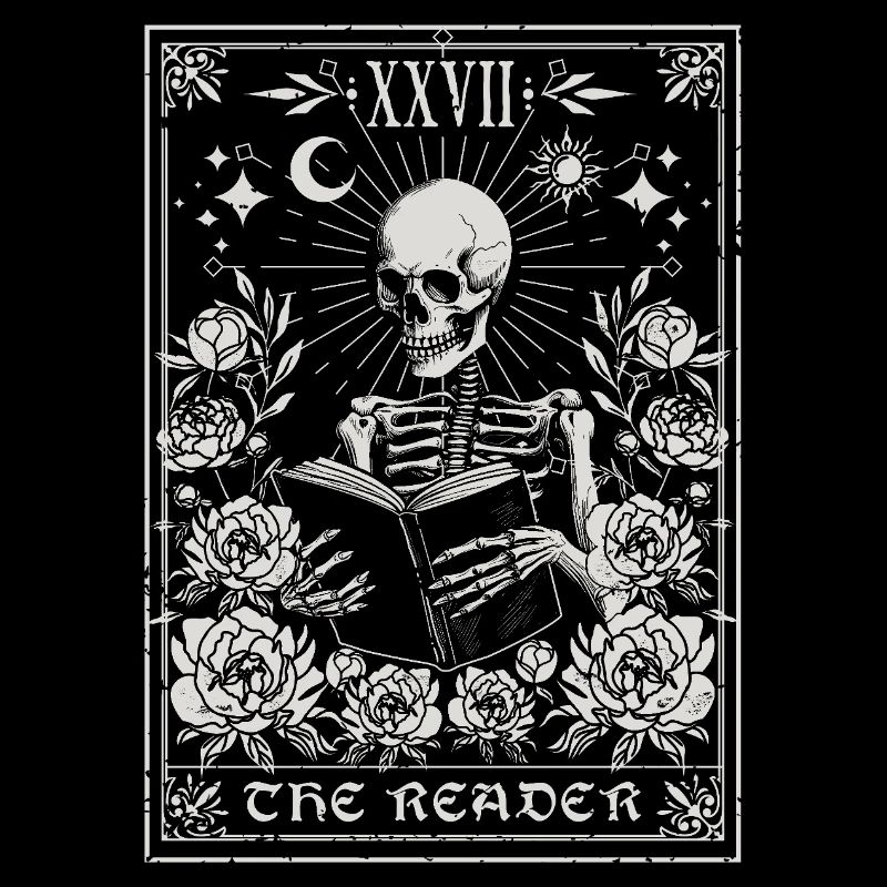 The Reader Tarot - Gothic Skeleton Among Flowers