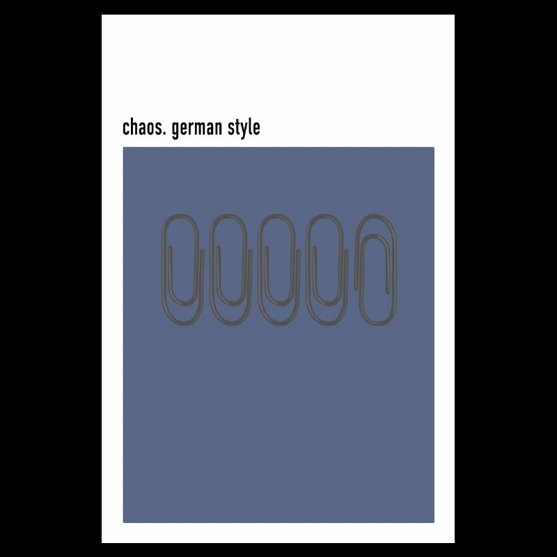 Chaos – German Style Minimal Poster Blue