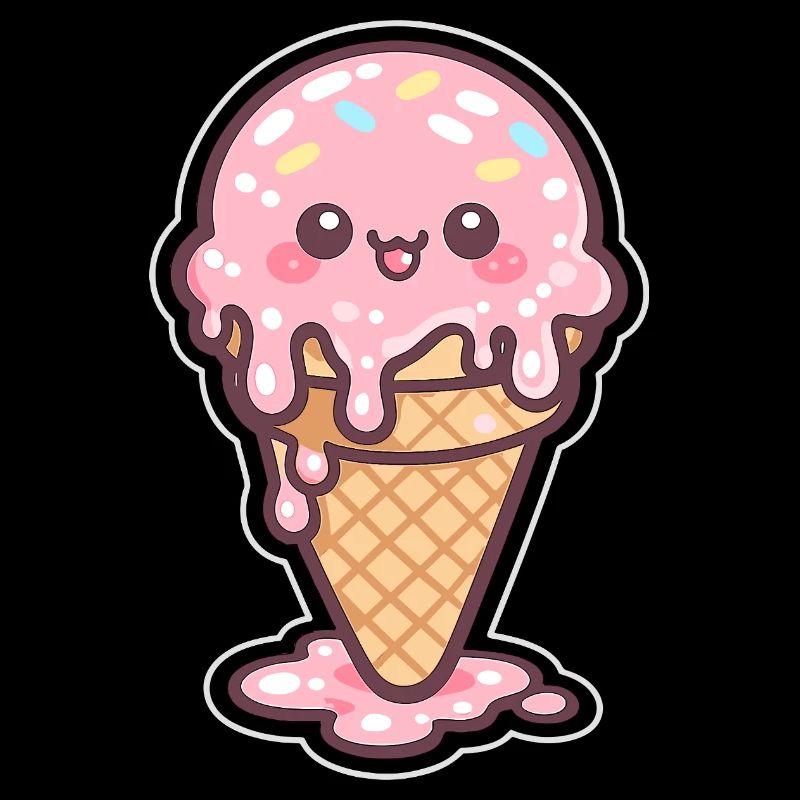 Kawaii Eiscreme mit Sprinkles