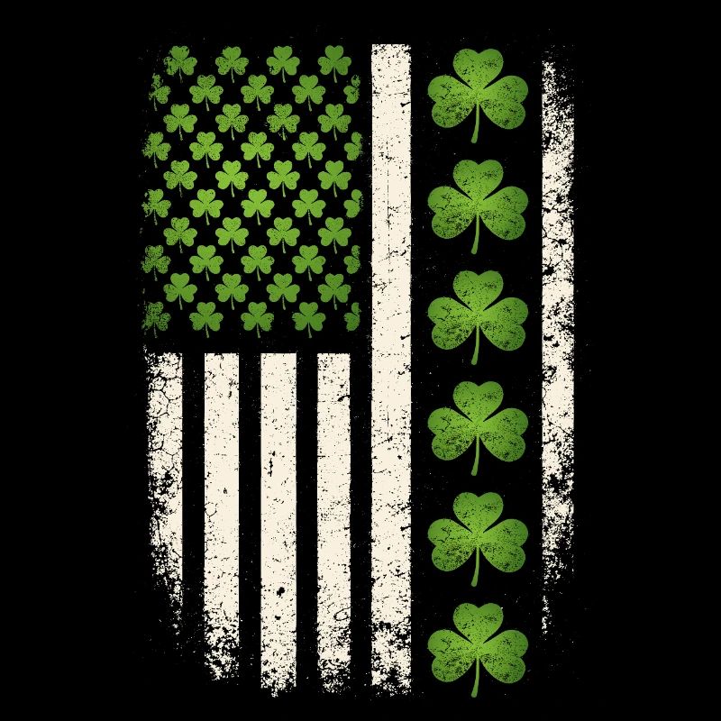 Drapeau américain en trèfle irlandais