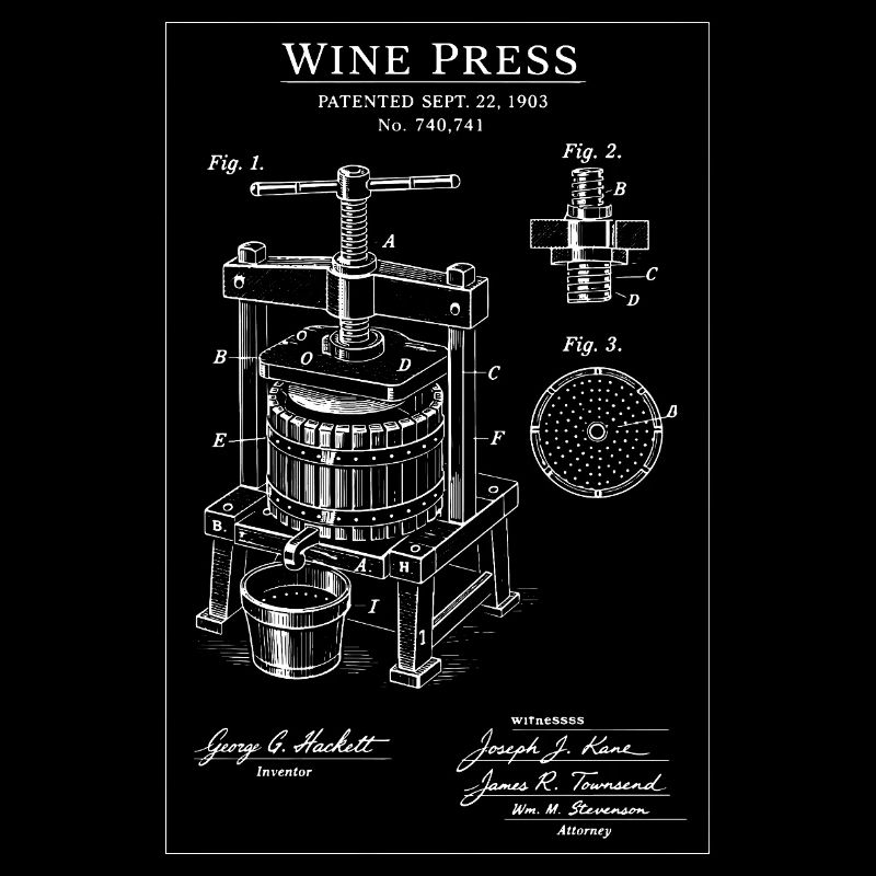 Plan directeur de presse à vin vintage