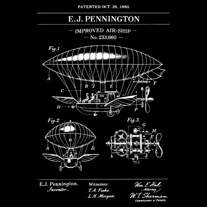 Plan de brevet pour dirigeable vintage